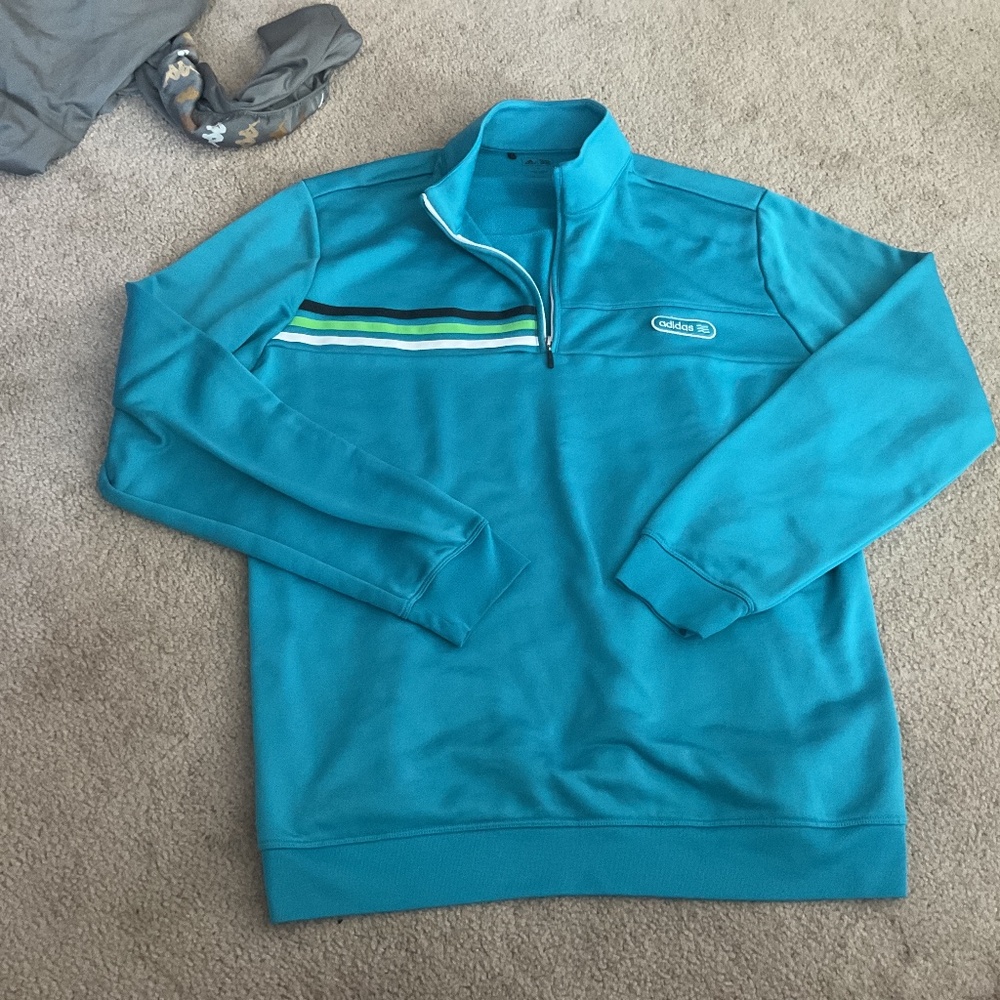 Adidas Golf Sweater 1/4 Zip Size L Teal Color
